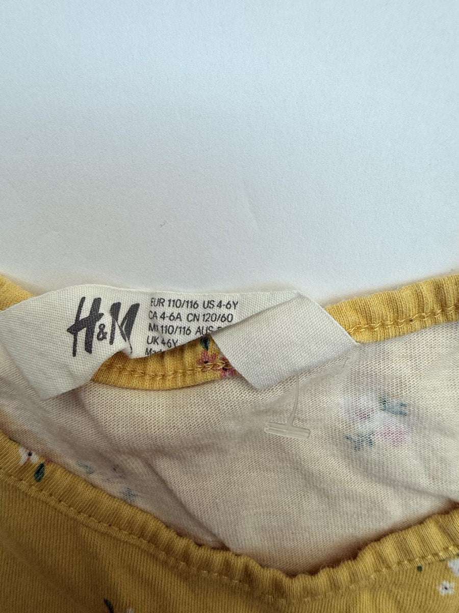 H&M Yellow Floral Sleeveless Dress Size 4-6Y