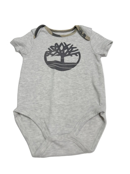 Timberland Gray Tree Logo Bodysuit 12M