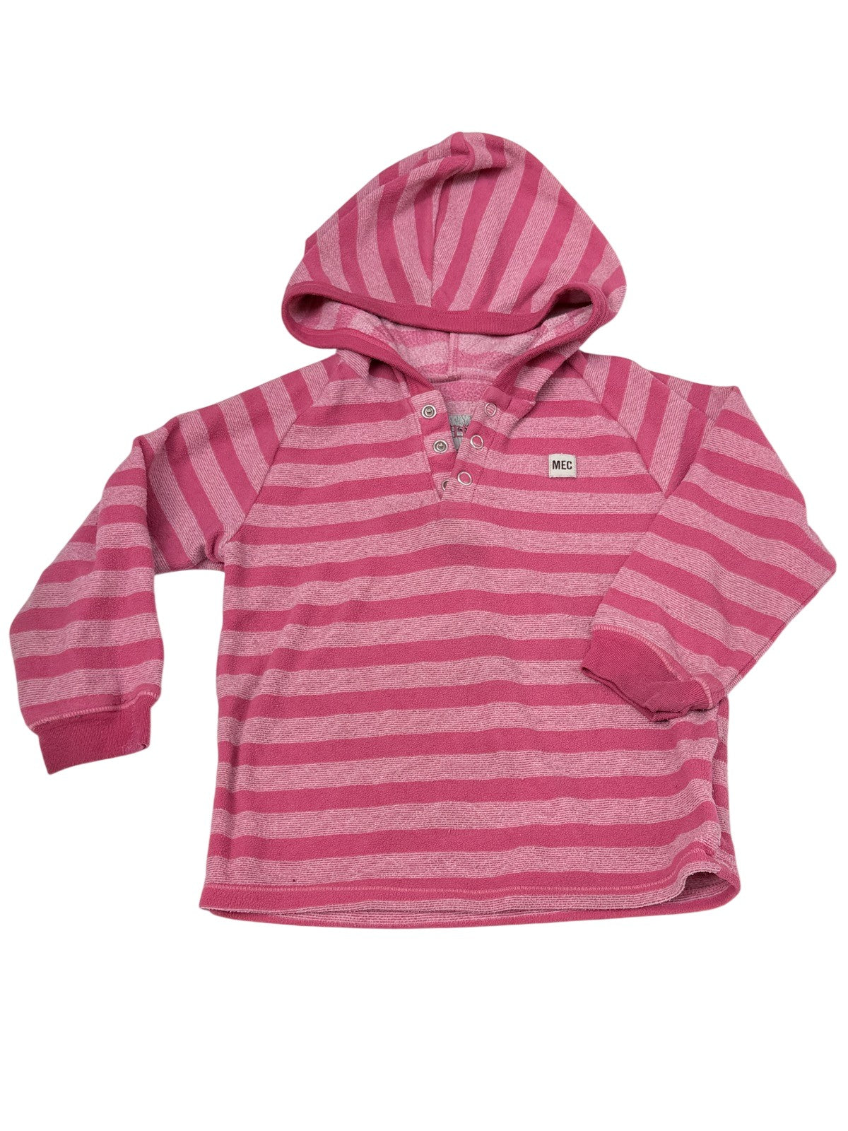 MEC Pink Striped Hooded Pullover 24M