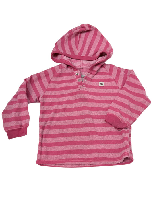 MEC Pink Striped Hooded Pullover 24M