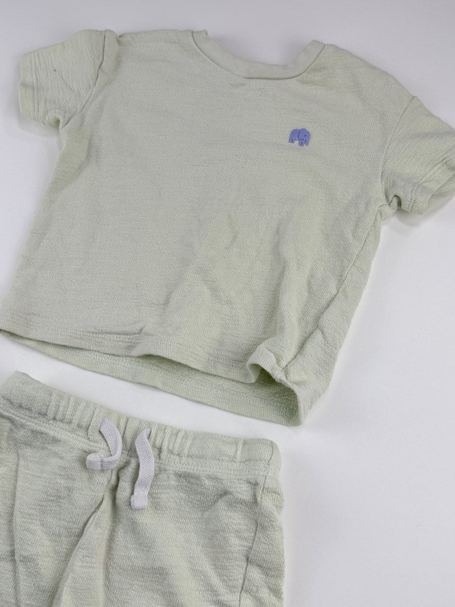 M&S Sage Green Textured Set 12-18M