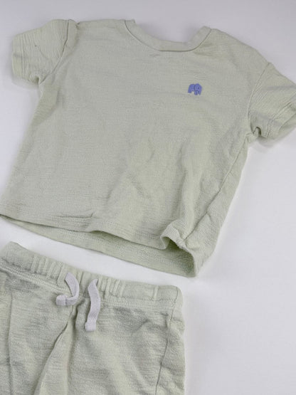 M&S Sage Green Textured Set 12-18M
