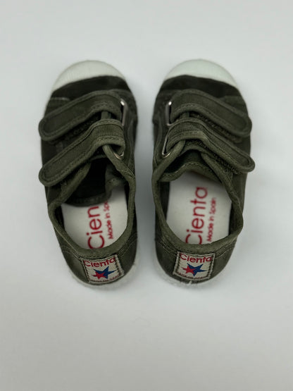 Cienta Olive Green Canvas Sneakers Toddler 22 -6-6.5