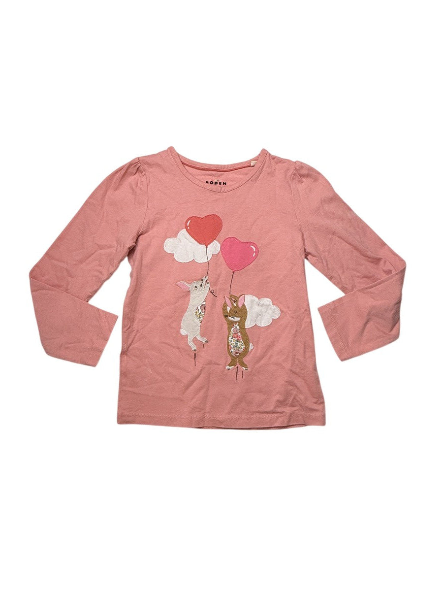 Mini Boden Bunny Balloon Long Sleeve Top 5-6Y
