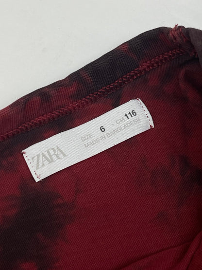 Zara Red Tie-Dye Long Sleeve T-Shirt Size 6Y