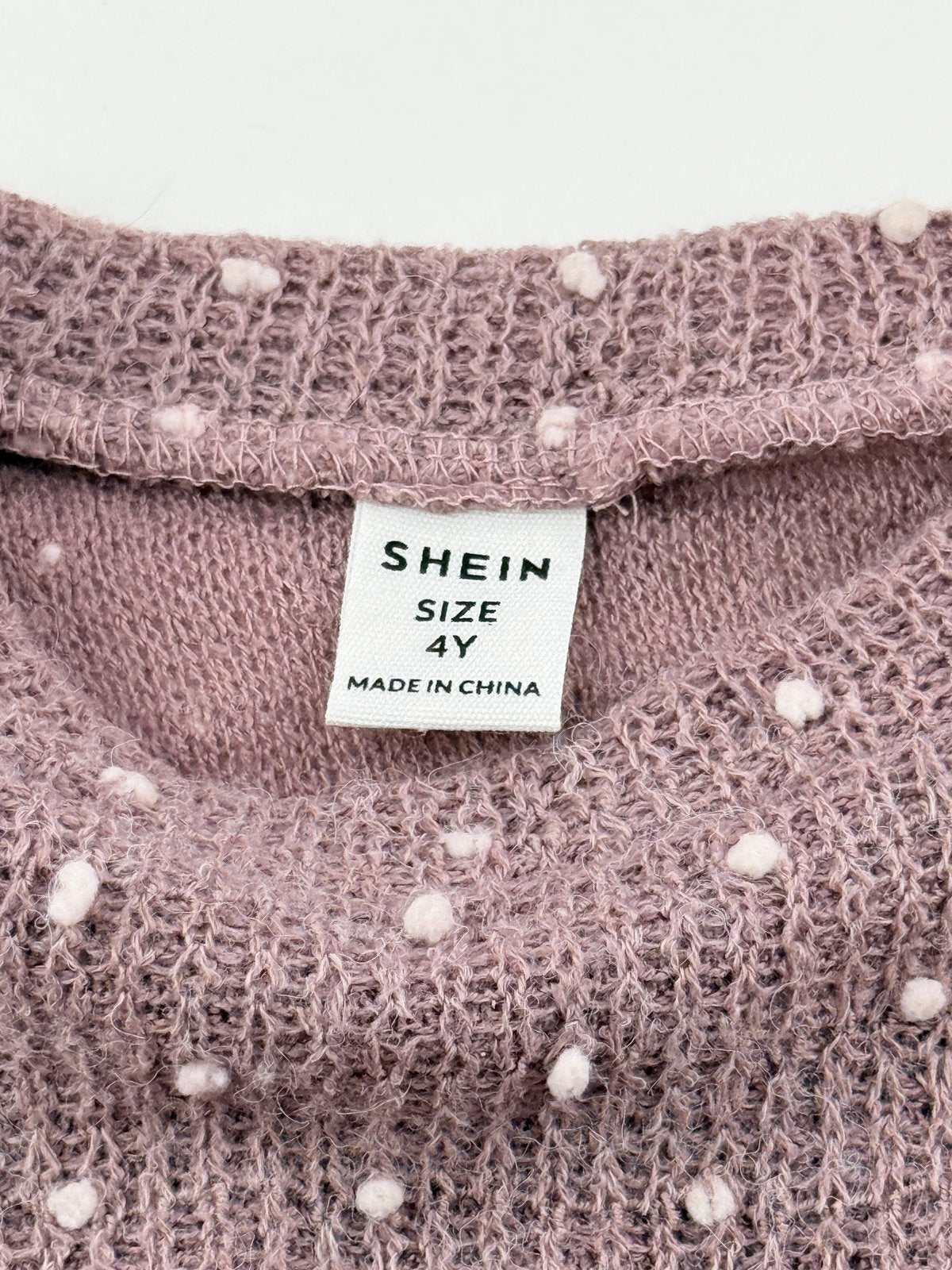 SHEIN Mauve Polka Dot Ruffle Dress 4Y