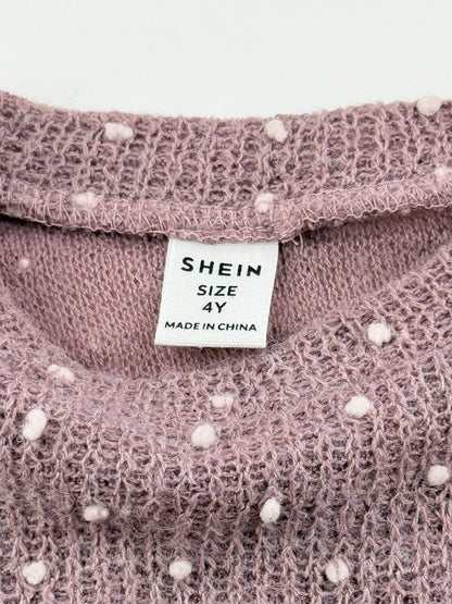 SHEIN Mauve Polka Dot Ruffle Dress 4Y