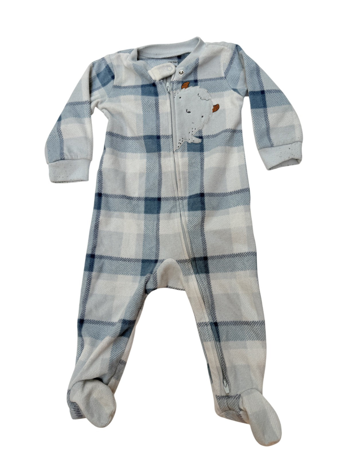 Carter's Plaid Bear Footed Sleeper 9M