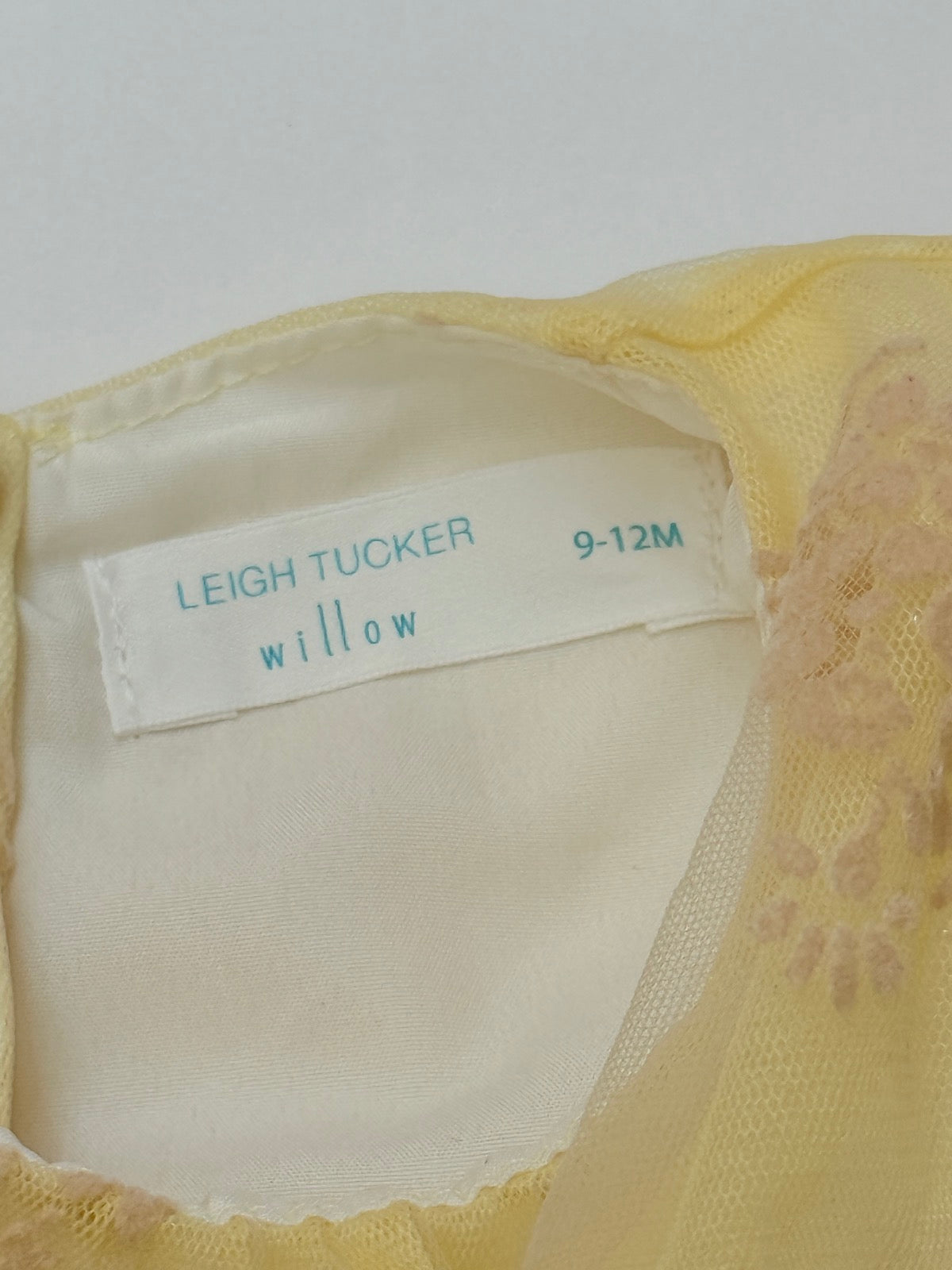 Leigh Tucker Willow Yellow Floral Mesh Dress 9-12M