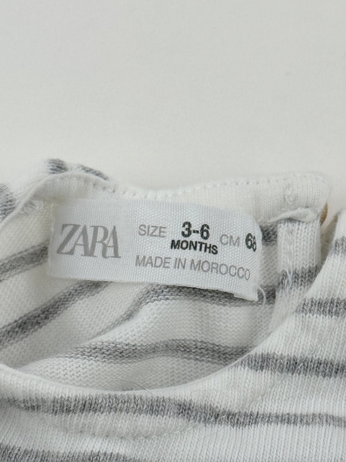 Zara Gray Striped Long Sleeve T-Shirt 3-6M