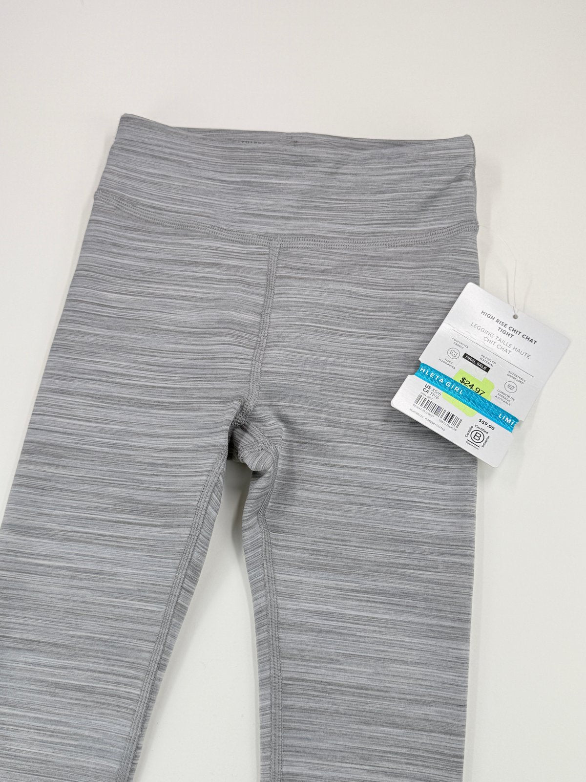 NWT - Athleta Girl High Rise Chit Chat Gray Leggings XS/6