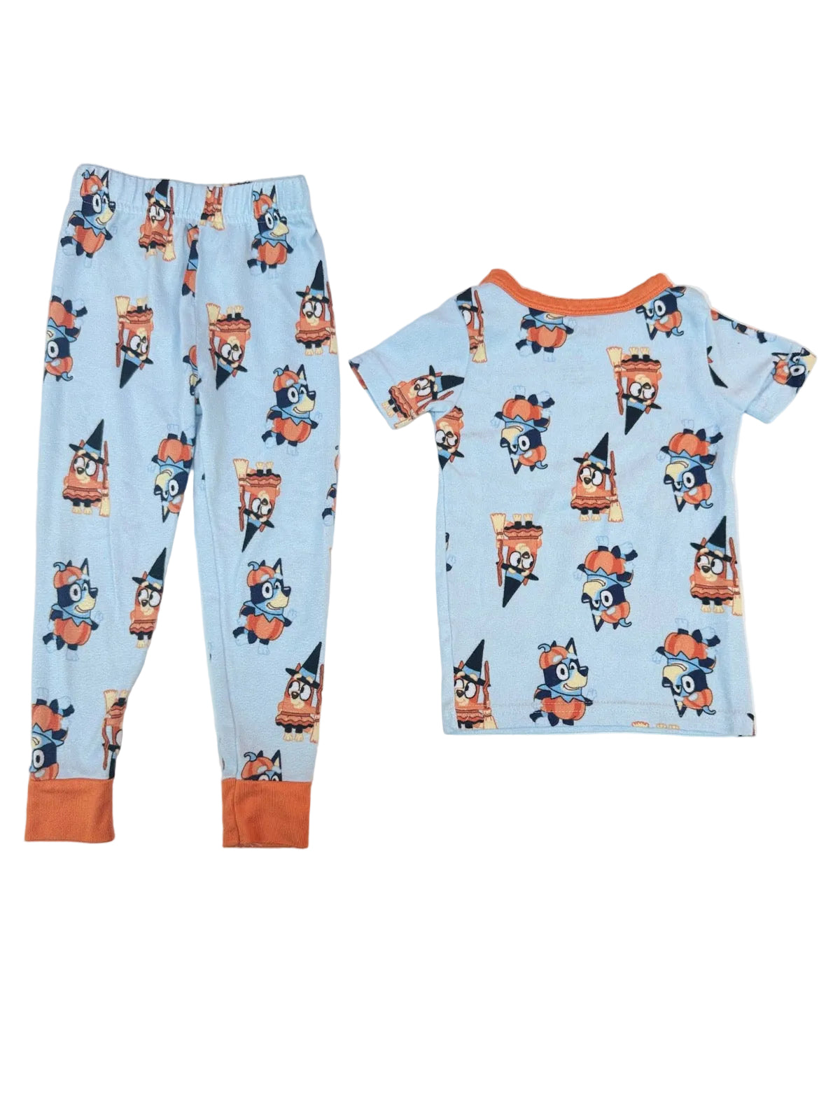 Blue Halloween Boo Pajama Set 3T