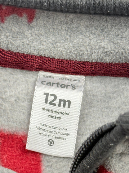 Carter's Animal Print Fleece Romper 12M