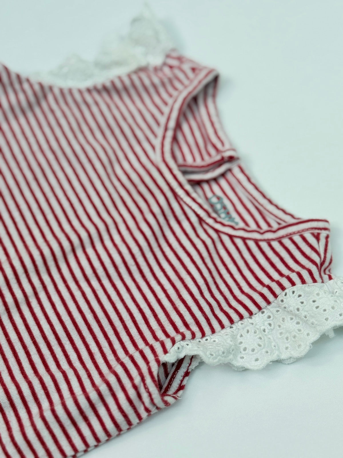 OshKosh B'gosh Striped Lace Flutter Bodysuit 9m