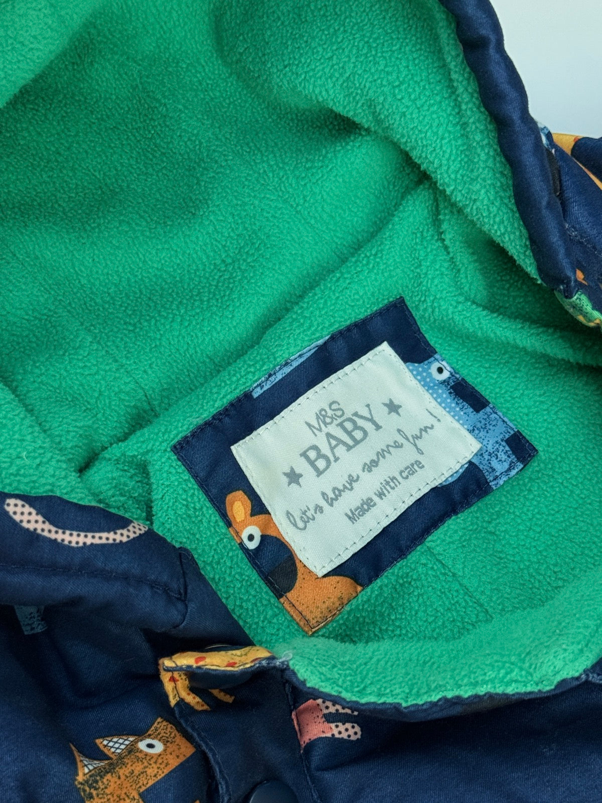 M&S Baby Alphabet Animals Snowsuit 9-12M