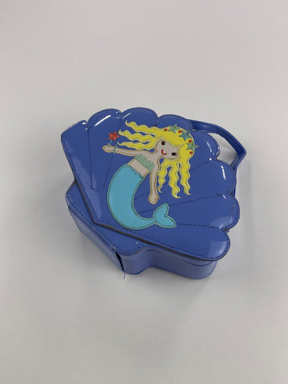 Blue Mermaid Seashell Patent Handbag