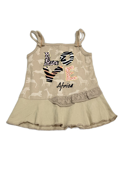 Hooligans Love Africa Tan Dress 2 3Y