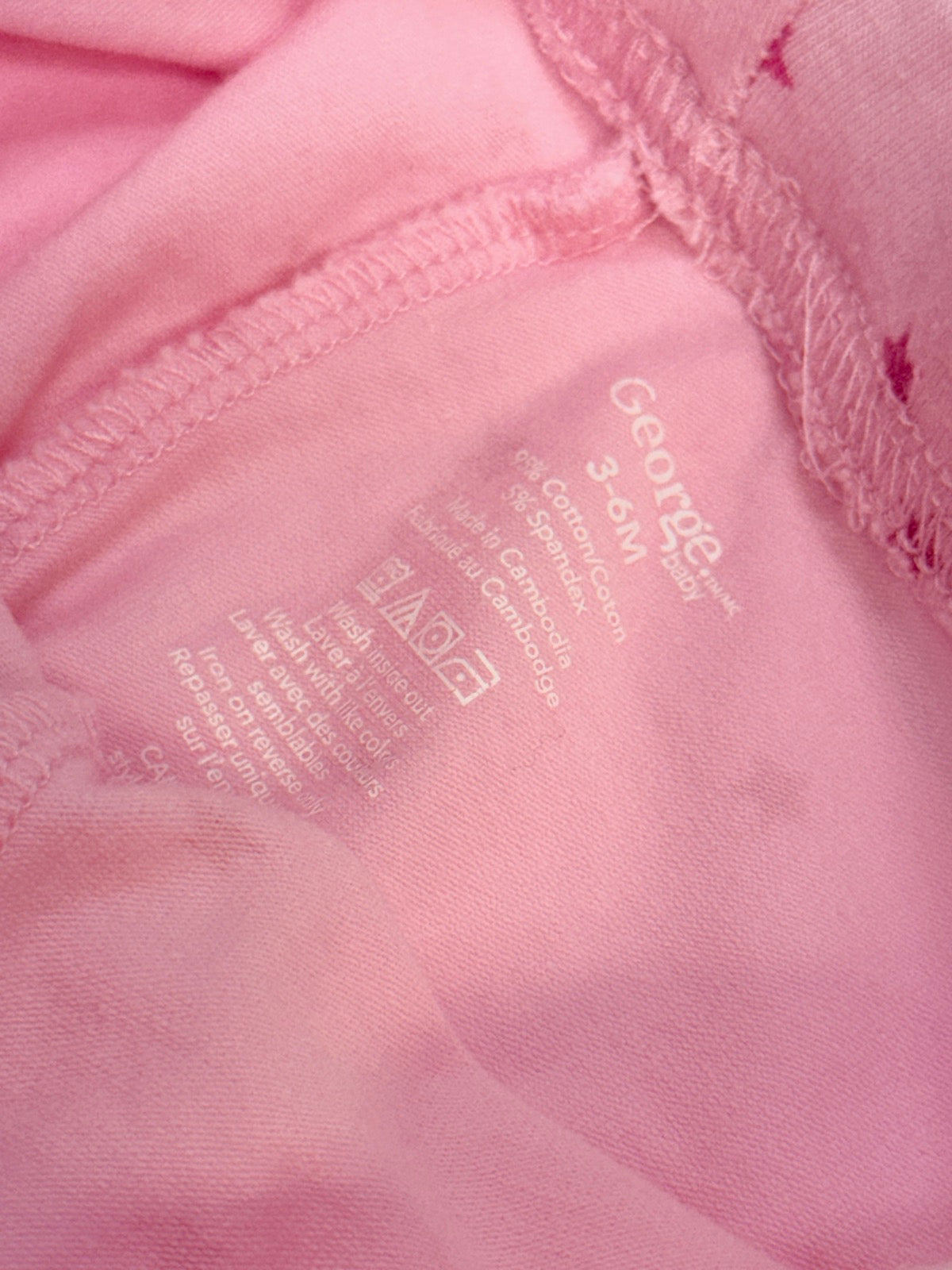 George Pink Star Print Leggings 3-6M