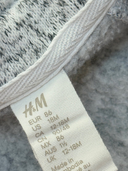 H&M Gray Zip-Up Fleece Hoodie 18M