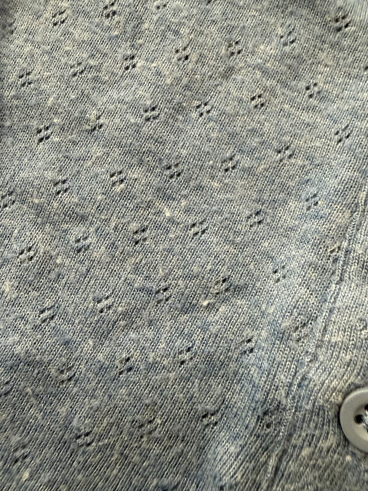 Mini Boden Blue Pointelle Henley Top 5-6y