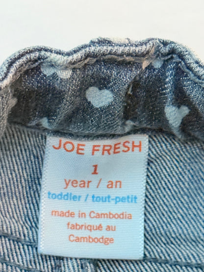 Joe Fresh Heart Print Denim Shorts 1 Year