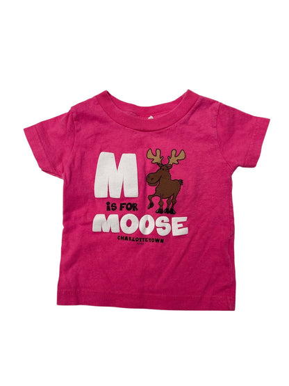 Pink "M is for Moose" Charlottetown T-Shirt 12M