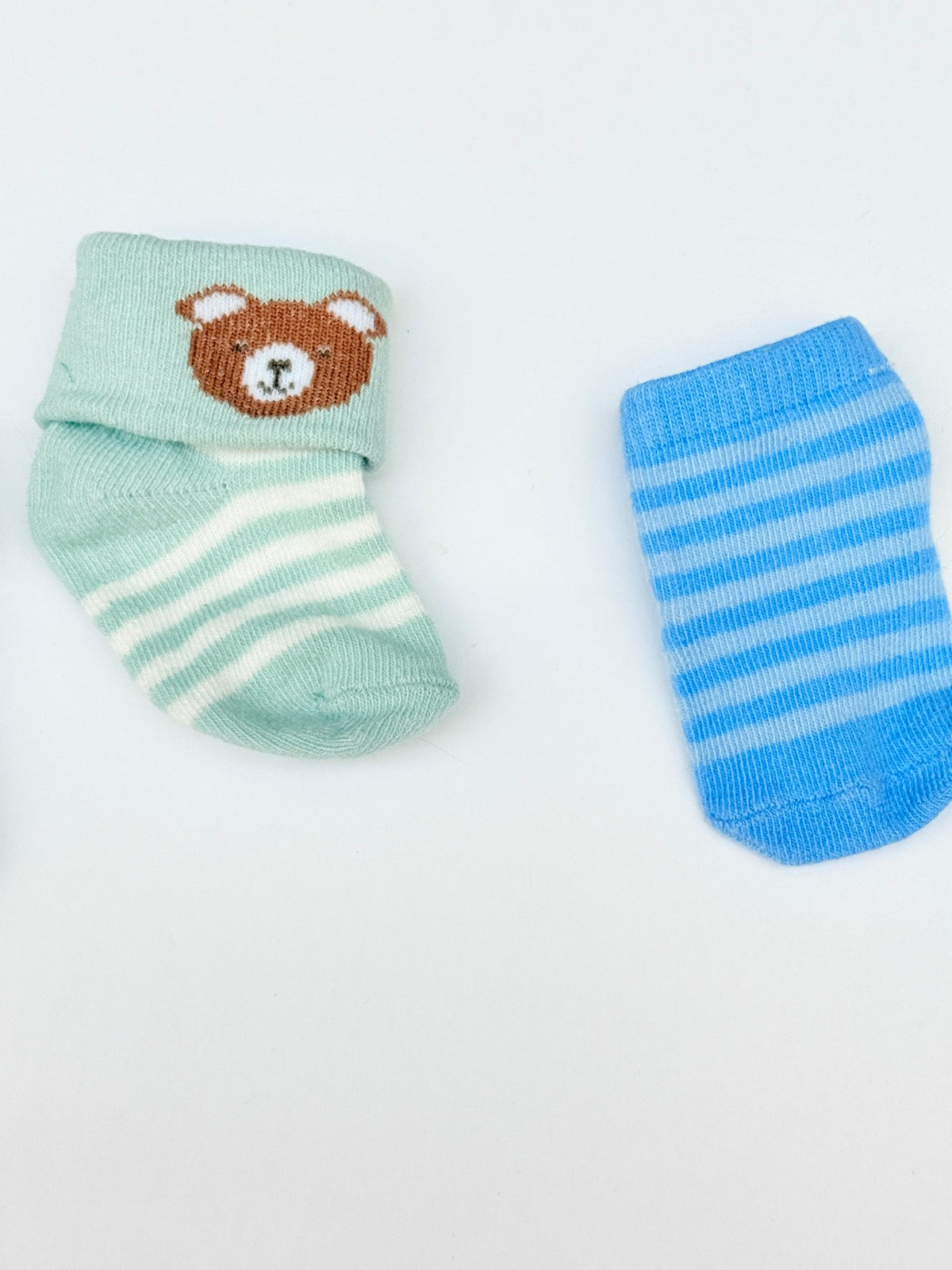 Baby Bear Striped Socks 2-Pack 0-3M