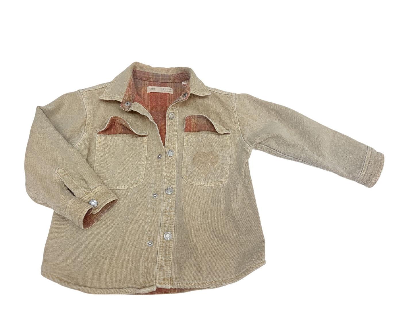 Zara Tan Denim Jacket Size 3-4