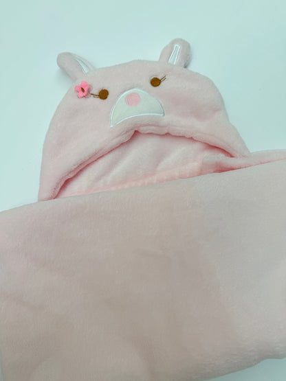 Birbaby Pink Bunny Hooded Towel