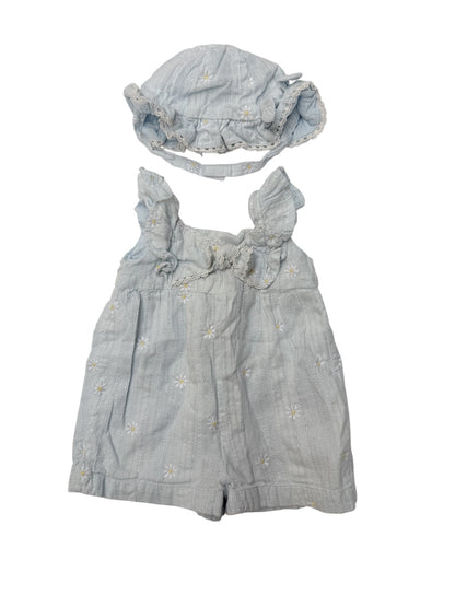 Haute Hippie Kids Daisy Romper Hat Set 3-6M
