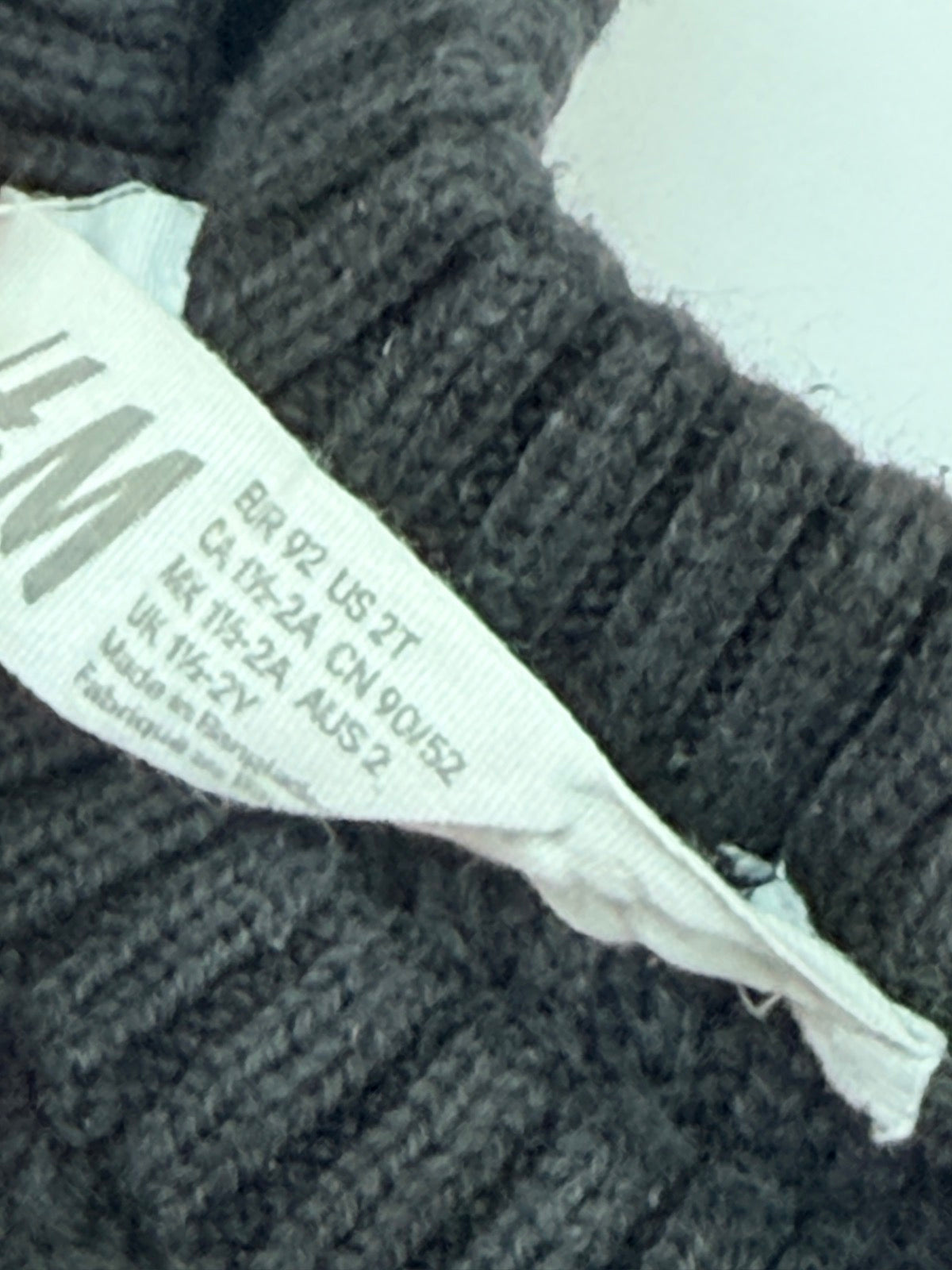 H&M Black Knit Sweater with Pocket 2T