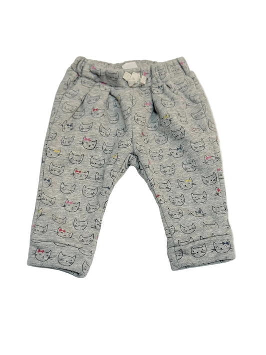 Baby Gap Gray Cat Print Pants 3-6m