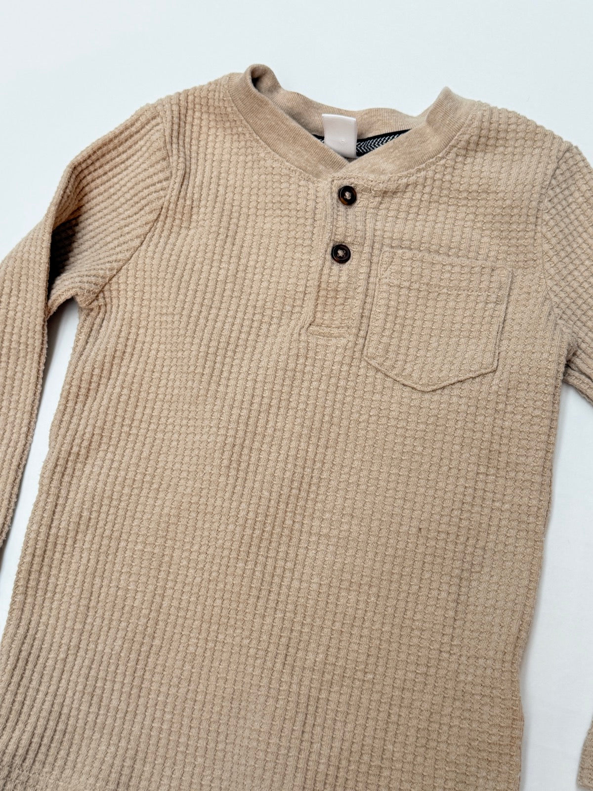 Joe Fresh Waffle Knit Henley Sweater 3T