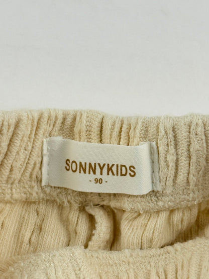 SONNYKIDS Cream Ruffle Hem Pants Size 2T