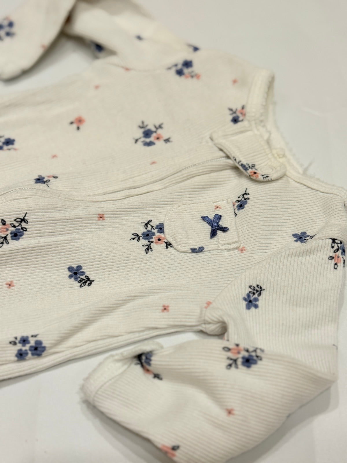 Carter's Floral Ribbed Footed Sleeper 3m