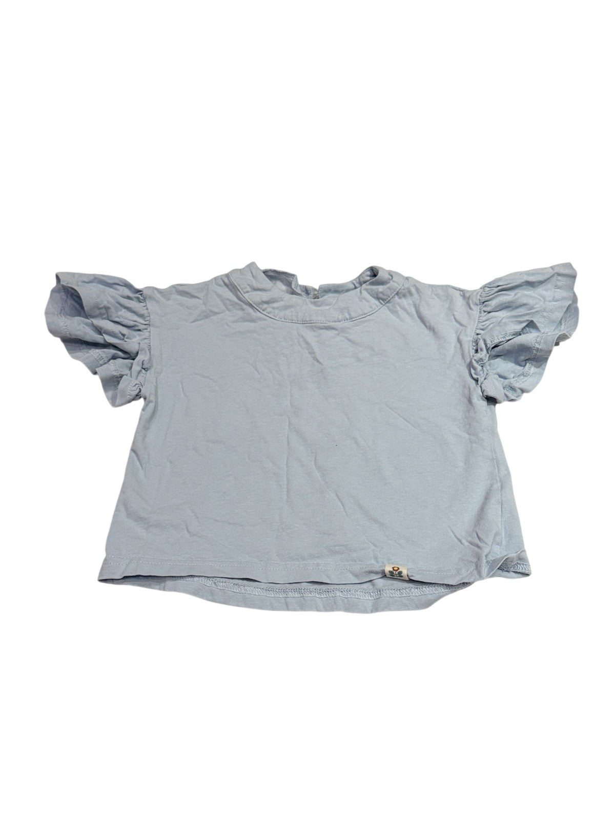 Nimu & Baba Blue Flutter Sleeve Top Size 5