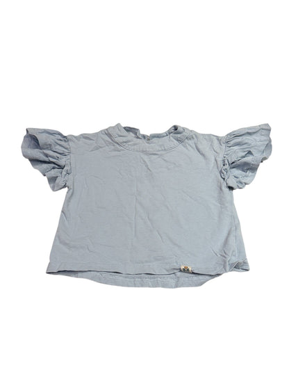 Nimu & Baba Blue Flutter Sleeve Top Size 5