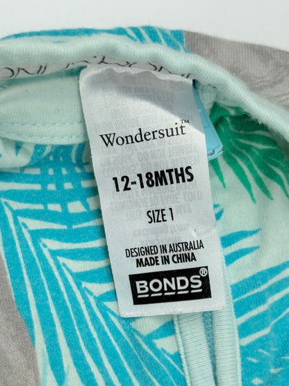 Bonds Wondersuit Rhino Print Footed Sleeper 12-18M