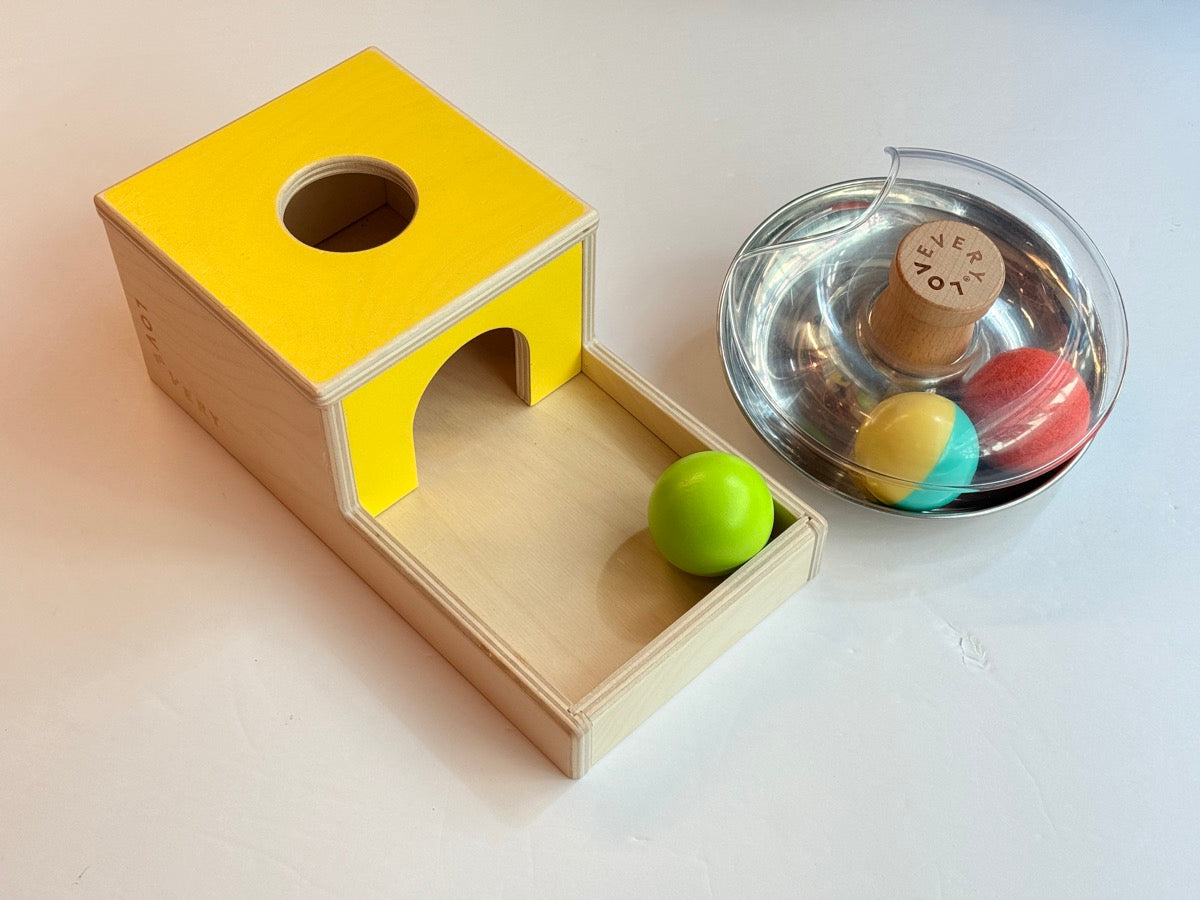Lovevery Hide & Find Drop Box Tip & Turn Set