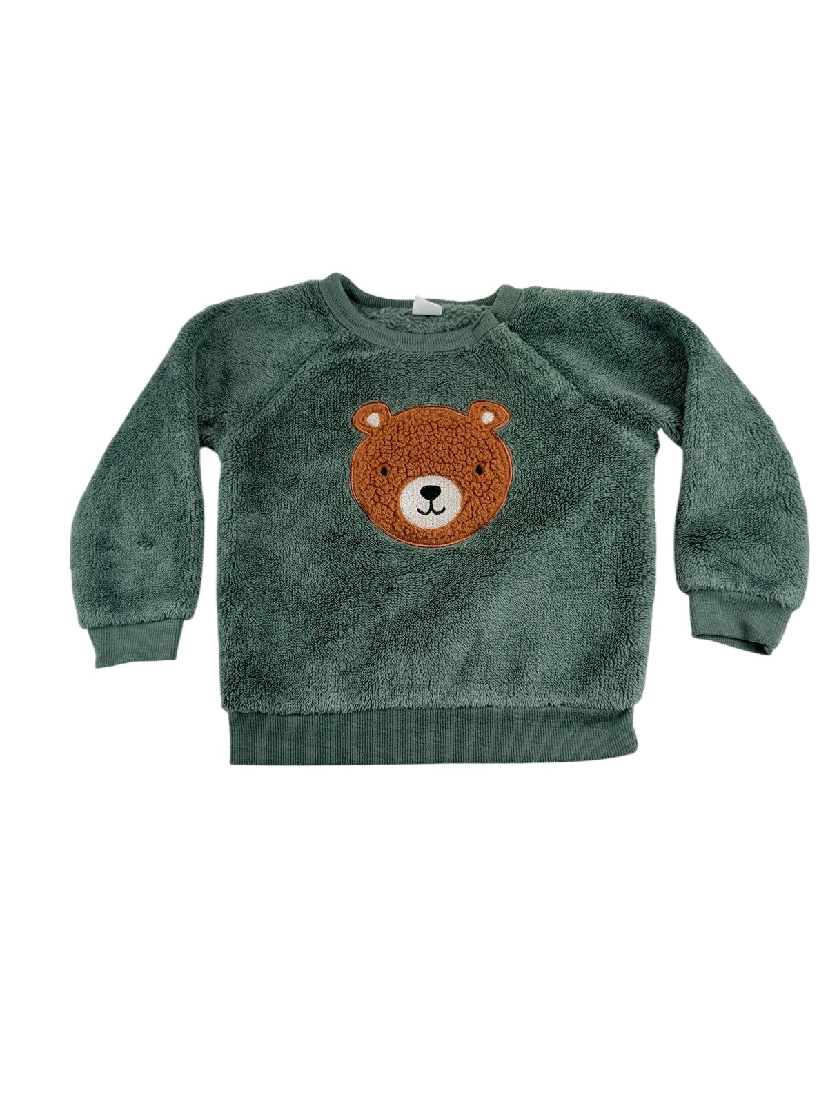 Pekkle Green Bear Fleece Sweatshirt 18M