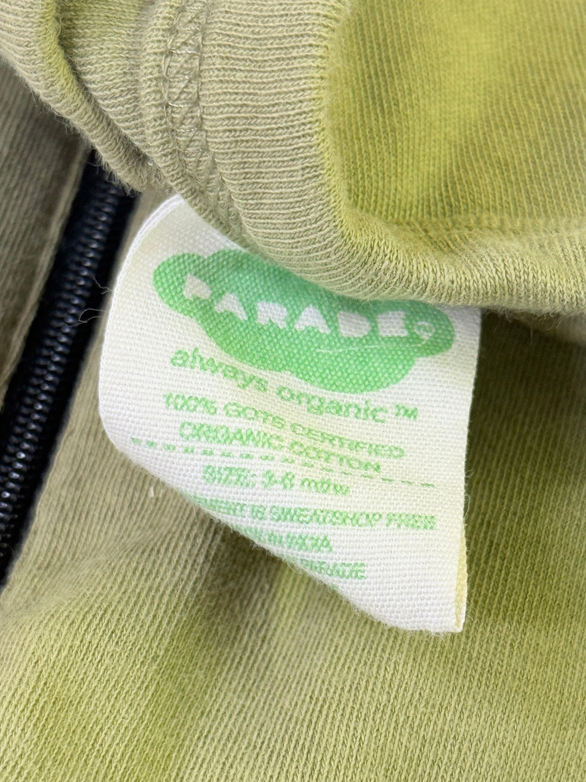 Parade Organic Green Zip Romper 3-6m