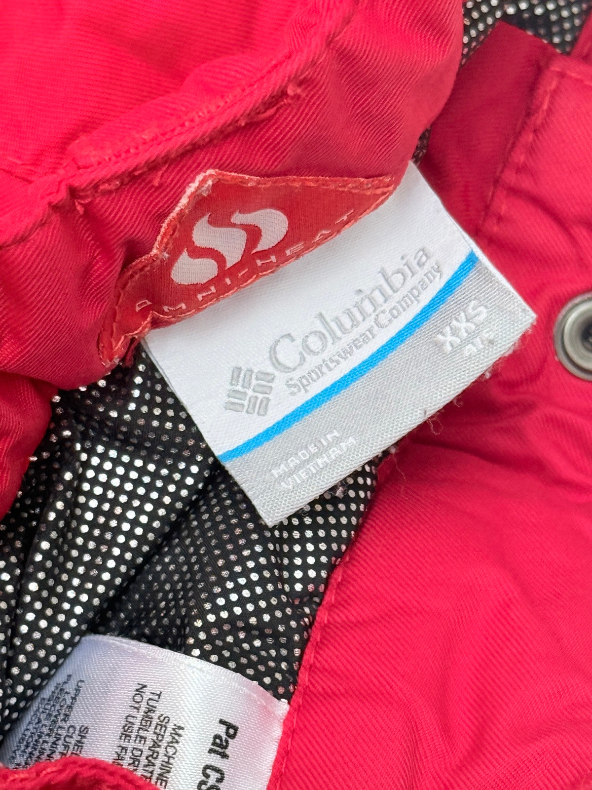 Columbia Omni-Heat Red Snow Pants XXS 4/5