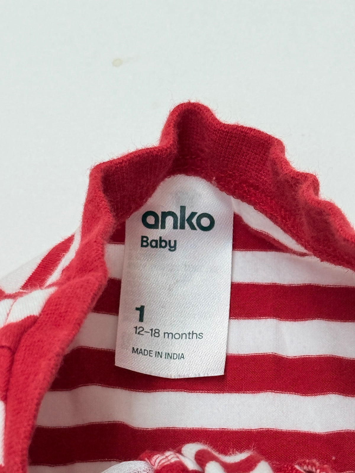 Anko Baby Reindeer Striped Sleeper 12-18 Months