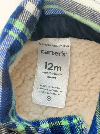 Carter's Sherpa-Lined Plaid Flannel Shirt 12M