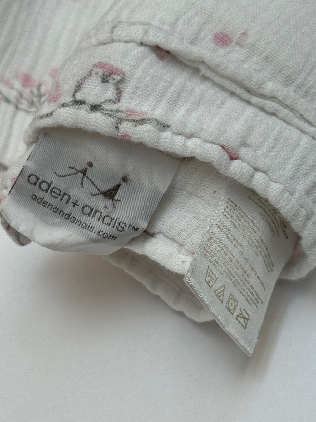 Aden + Anais Owl Cherry Blossom Muslin Swaddle Blanket