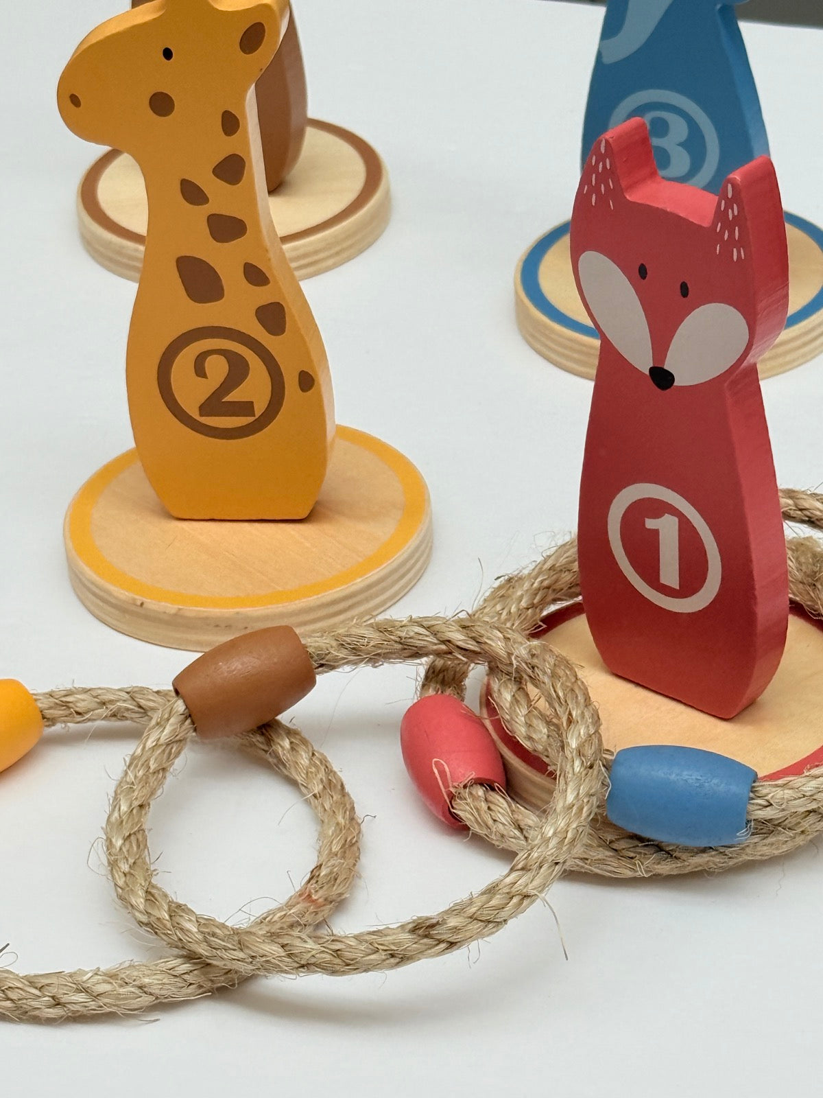 Wooden Animal Ring Toss Game Set