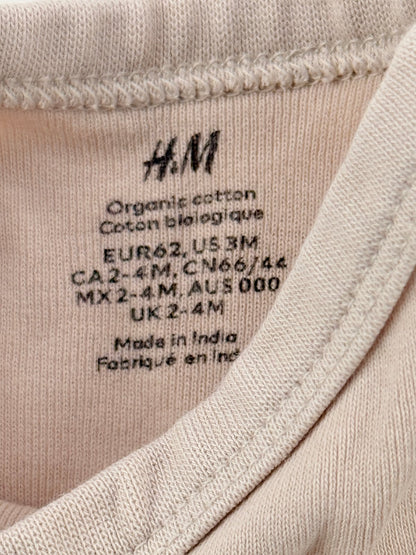H&M Organic Cotton Wrap Bodysuit 2-Pack 3M