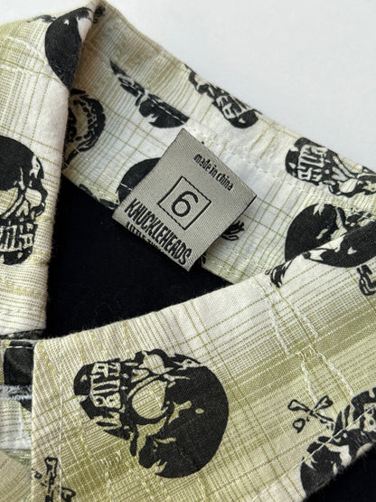 Knuckleheads Skull Print Button Shirt Size 6