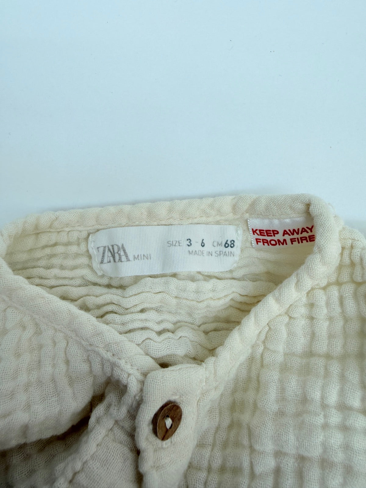 Zara Mini Cotton Gauze Button Shirt 3-6M