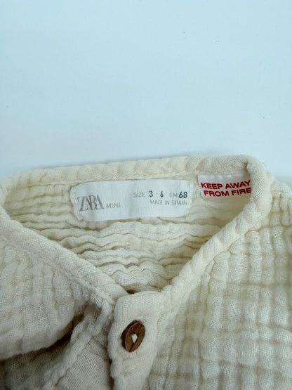 Zara Mini Cotton Gauze Button Shirt 3-6M